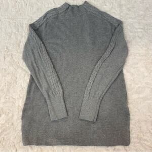 Banana Republic Women's Knit Mock Neck Sweater Size Small Gray Cotton Blend